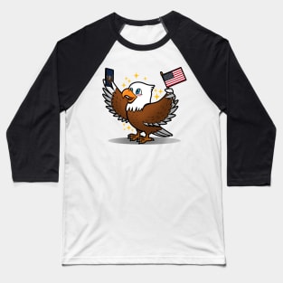 American Bald Eagle Selfie 4th Of July Proud American Baseball T-Shirt